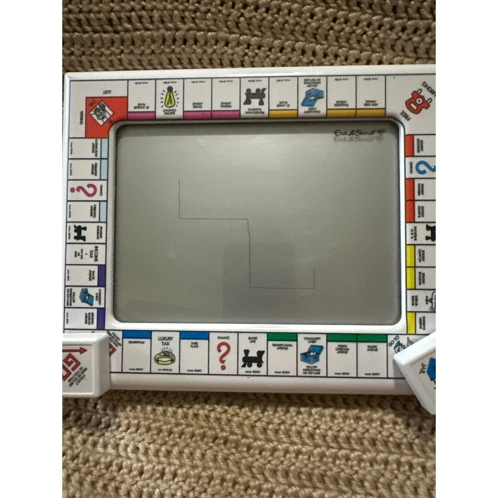 Etch A Sketch 60th Anniversary Monopoly Edition Drawing Toy 2020 Hasbro White